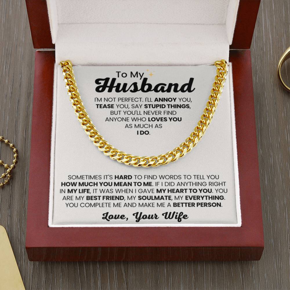 To My Husband Gift from Wife - I am not perfect - Christmas, Birthday & Valentine’s Day Gift for Him - Personalize Memories