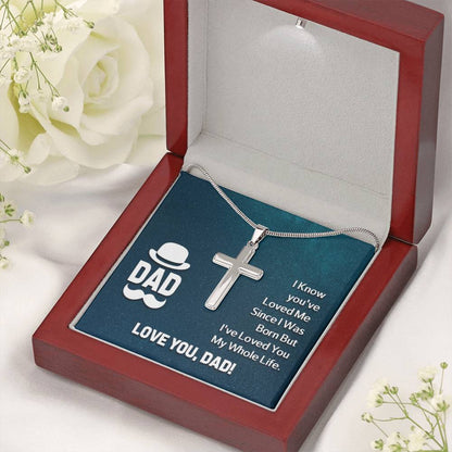 Dad - I know - Artisan Cross Necklace Gift for Dad - Personalize Memories