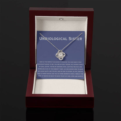 Unbiological Sister Necklace - Gift for Bonus Sister - Love Knot Necklace - Personalize Memories