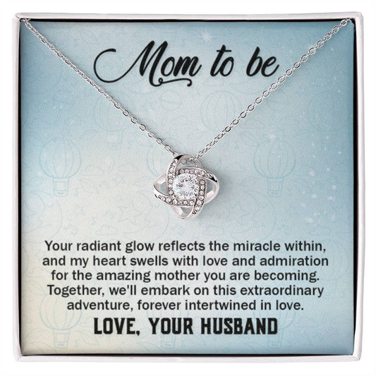 To a wonderful first time Mom - Love Knot Necklace - Best Gift from Husband to New Mom - Personalize Memories