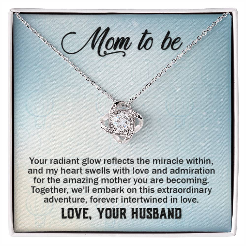 To a wonderful first time Mom - Love Knot Necklace - Best Gift from Husband to New Mom - Personalize Memories
