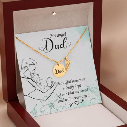 Dad Remembrance Necklace - My Angle Dad - Loss of Dad Gift