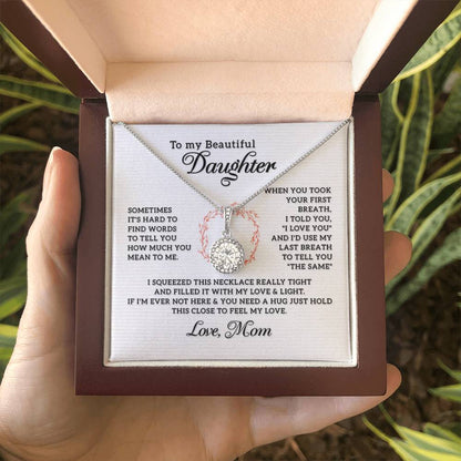 To My Daughter Necklace - Heartfelt Gift from Mom for Birthday, Graduation & Proud Mom Moments - Eternal Hope Necklace - Personalize Memories