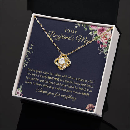 To My Boyfriend's Mom - Thank you for everything - Love Knot Necklace - Present for BF Mom - Personalize Memories