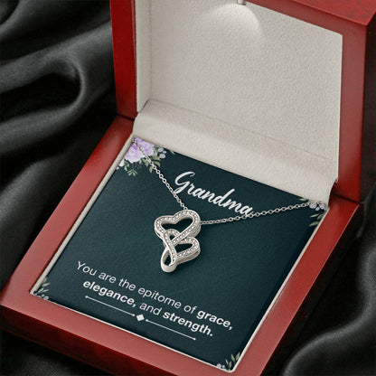 Grandma Necklace from Grandkids Grandma - Heart-to-heart Pendant Necklace - Personalize Memories