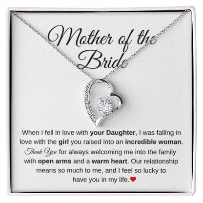 Mother of the Bride Present from Son In Law - Our relationship means so much to me - Forever Love Necklace - Personalize Memories