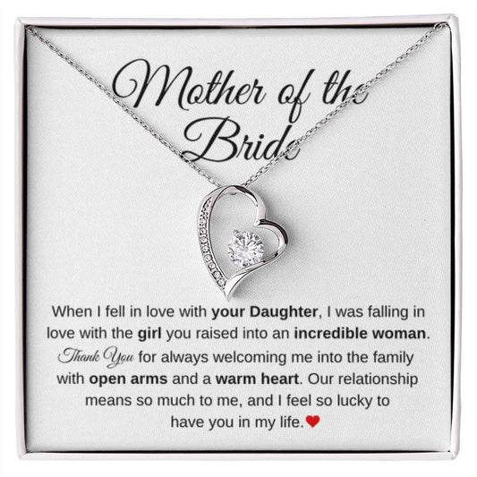 Mother of the Bride Present from Son In Law - Our relationship means so much to me - Forever Love Necklace - Personalize Memories