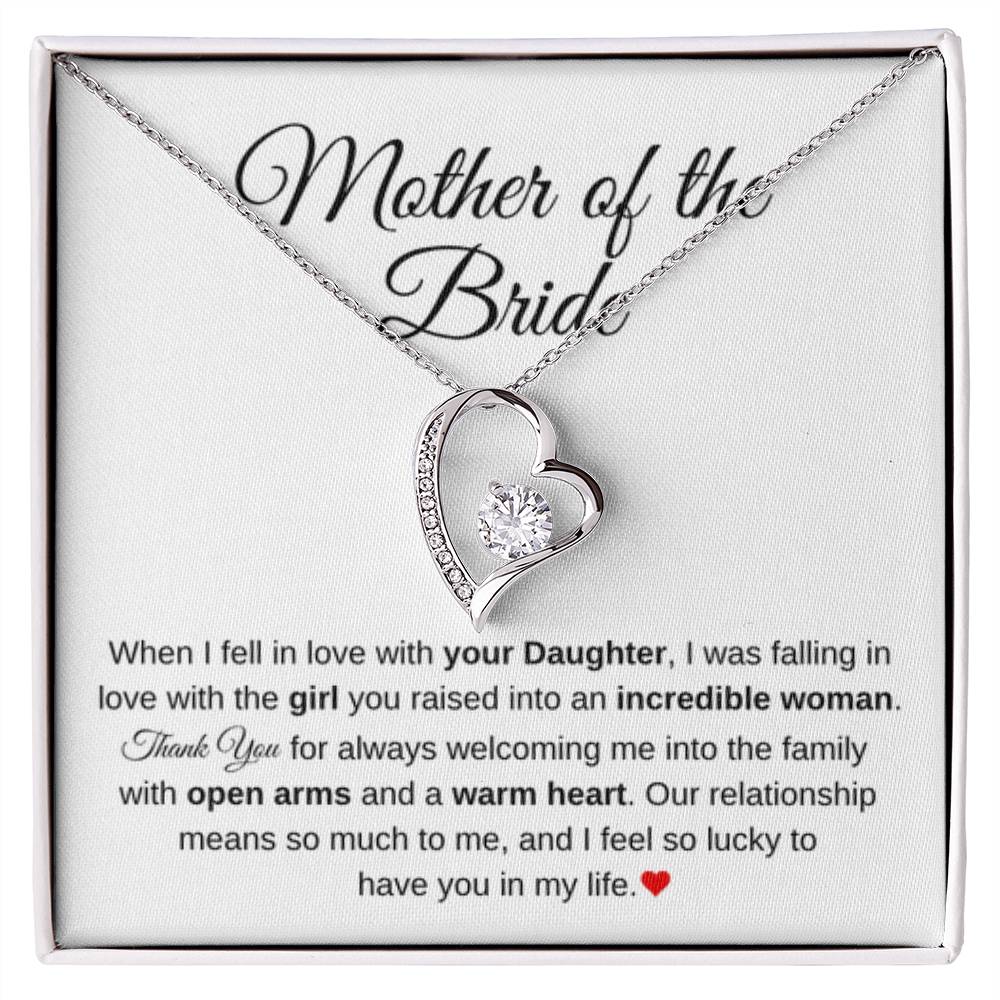 Mother of the Bride Present from Son In Law - Our relationship means so much to me - Forever Love Necklace - Personalize Memories