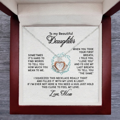 To My Daughter Necklace – Gift for Daughter from Mother – Crown Pendant Necklace - Personalize Memories