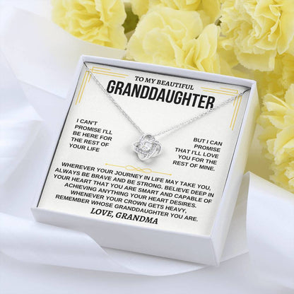 To My Beautiful Granddaughter - I'll Love You For The Rest Of Mine - Love Knot Necklace - Gift for Granddaughter from Grandma - Personalize Memories