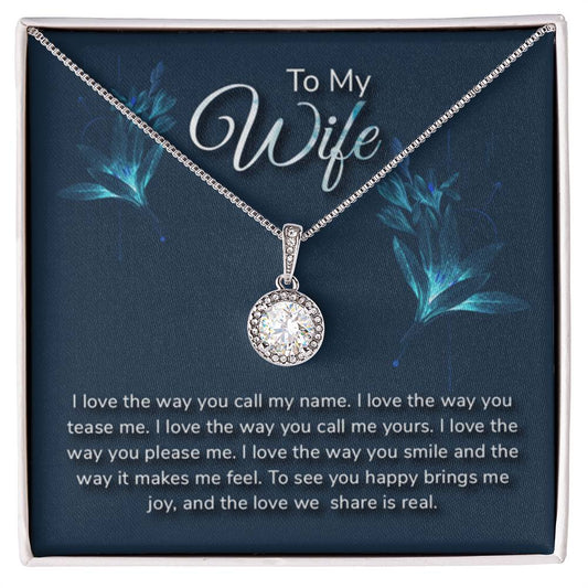 To My Wife Necklace - Soulmate Jewelry Gift from Husband for Birthday, Anniversary & Valentine’s Day - Eternal Hope Necklace - Personalize Memories