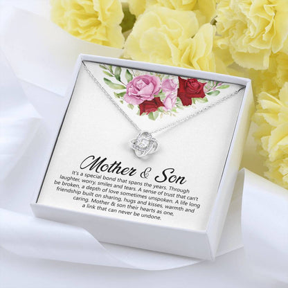 Mother & Son Gift - It's a Special Bond That Spans The Years - Love Knot Necklace - Personalize Memories