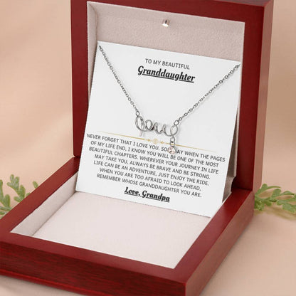 To My Granddaughter Necklace – Granddaughter Christmas Graduation Jewelry Gift – Scripted Love Necklace - Personalize Memories