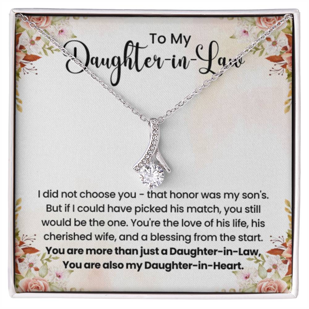 To My Beautiful Daughter In Law - Alluring Beauty Necklace - Gift for Bonus Daughter - Personalize Memories