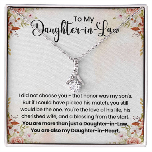 To My Beautiful Daughter In Law - Alluring Beauty Necklace - Gift for Bonus Daughter - Personalize Memories