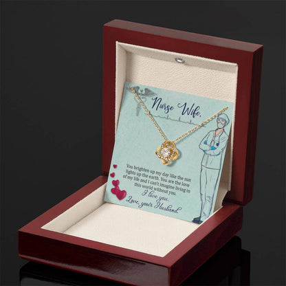To my nurse wife Gift From Husband - Love Knot Necklace - Personalize Memories