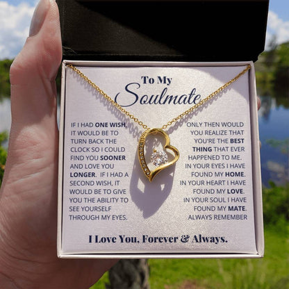 To My Soulmate Necklace - Best Gift for Soulmate for Valentine’s Day & Beyond - Forever Love Necklace - Personalize Memories