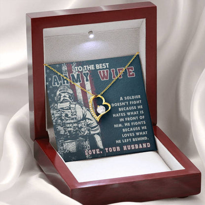 To The Best Army Wife Gift from Husband - Forever Love Necklace - Personalize Memories