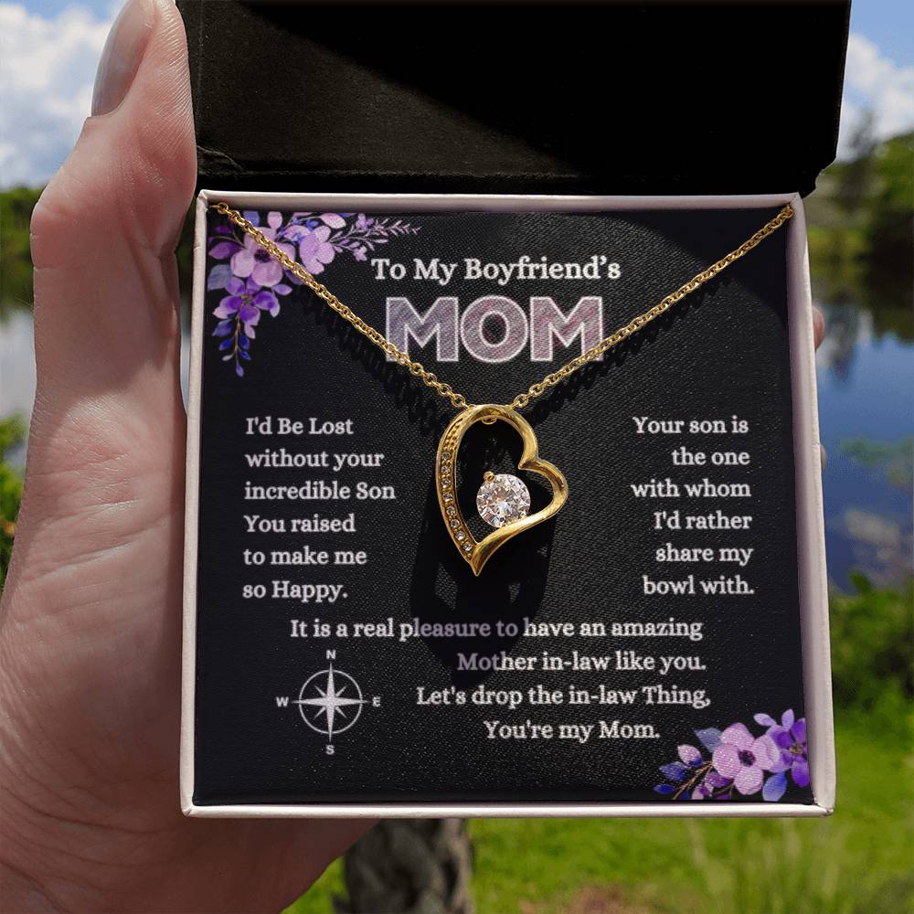 To My Boyfriend's Mom - I'd Be Lost Without Your Incredible Son - Forever Love Necklace - Sentimental Gift for MIL - Personalize Memories