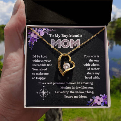 To My Boyfriend's Mom - I'd Be Lost Without Your Incredible Son - Forever Love Necklace - Sentimental Gift for MIL - Personalize Memories