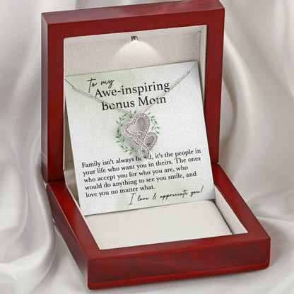 To My Bonus Mom - I Love & Appreciate You - Heart-to-heart Pendant Necklace - Best Gift For Bonus Mom - Personalize Memories
