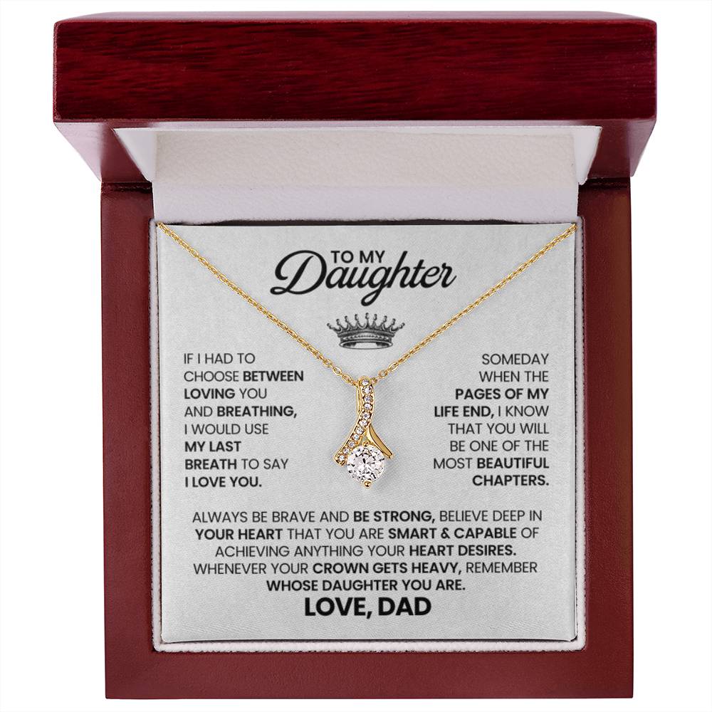 To My Daughter Necklace – Daughter Milestone Gift from Dad – Alluring Beauty Necklace - Personalize Memories