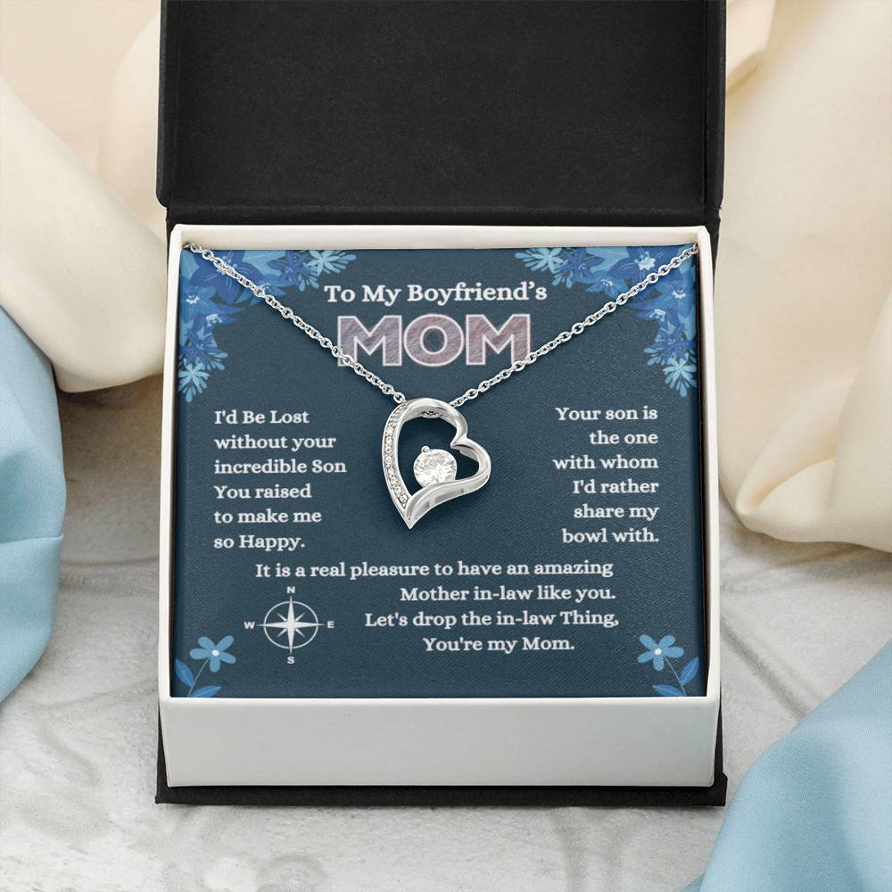 To My Boyfriend's Mom - I'd Be Lost Without Your Incredible Son - Forever Love Necklace - Best Gift for MIL - Personalize Memories