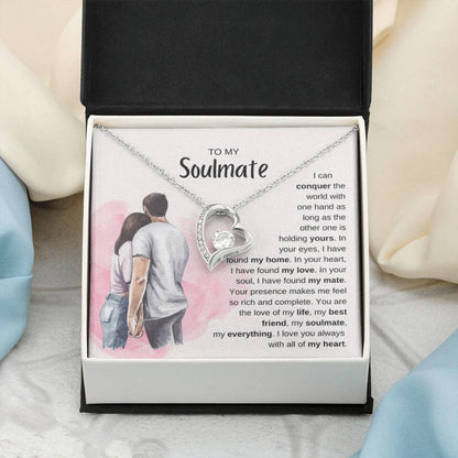 To My Soulmate Necklace - Soulmate Jewelry Gift for Valentine’s Day, Birthday & Romantic Celebrations - Forever Love Necklace - Personalize Memories