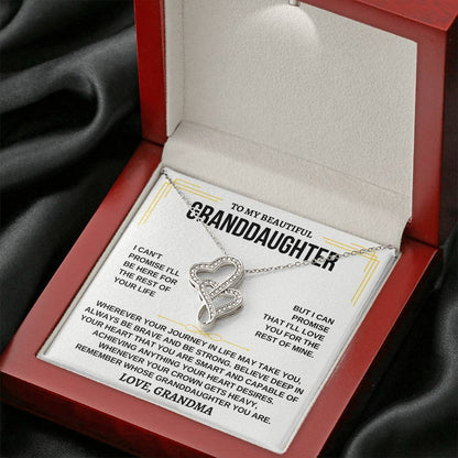 To My Beautiful Granddaughter - I'll Love You For The Rest Of Mine - Heart-to-heart Necklace - Gift for Granddaughter from Grandma - Personalize Memories