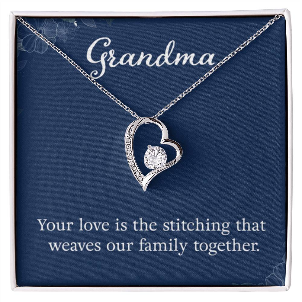 Grandma - Your love is the stitching - Gift for Grandmother Grandma - Forever Love Necklace - Personalize Memories