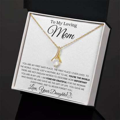 To My Loving Mom - I'm Forever Grateful - Alluring Beauty Necklace Gift from Daughter - Personalize Memories