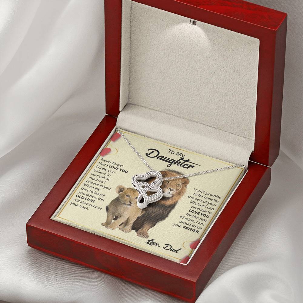 To My Daughter Necklace - Daughter Present from Dad - Heart-to-heart Pendant Necklace - Personalize Memories