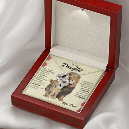 To My Daughter Necklace - Daughter Present from Dad - Heart-to-heart Pendant Necklace - Personalize Memories