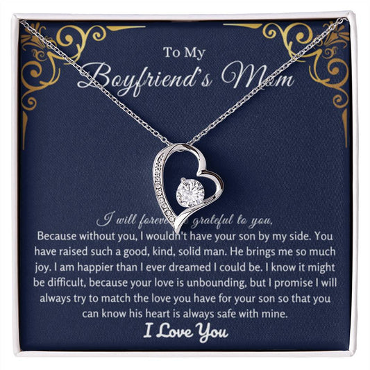 To My Boyfriend's Mom - I will forever be grateful to you - Forever Love Necklace - Unique Bf Mom Present - Personalize Memories
