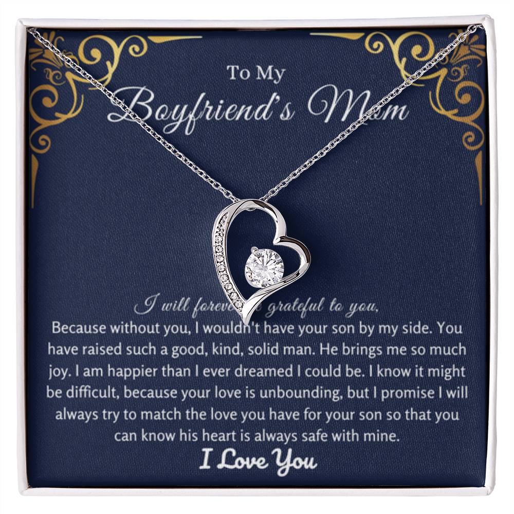 To My Boyfriend's Mom - I will forever be grateful to you - Forever Love Necklace - Unique Bf Mom Present - Personalize Memories