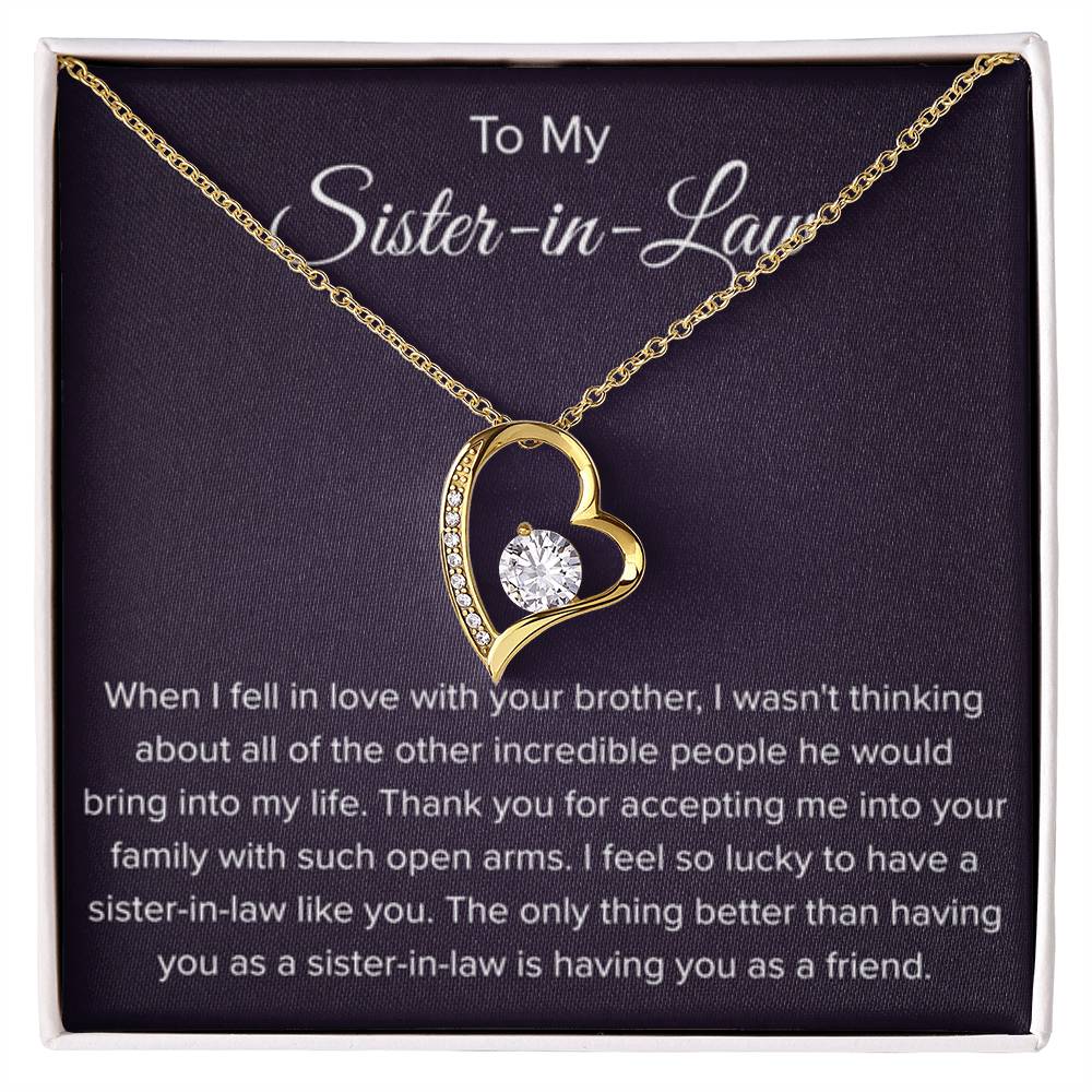 To My Sister In Law - Thank You for Accepting Me - Forever Love Necklace - Personalize Memories