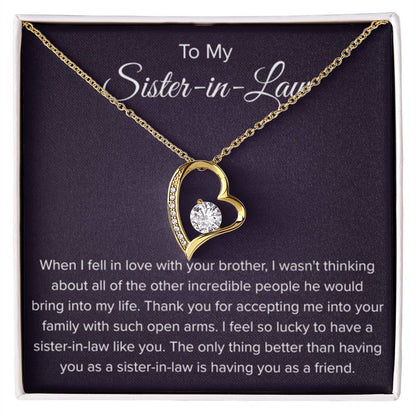 To My Sister In Law - Thank You for Accepting Me - Forever Love Necklace - Personalize Memories