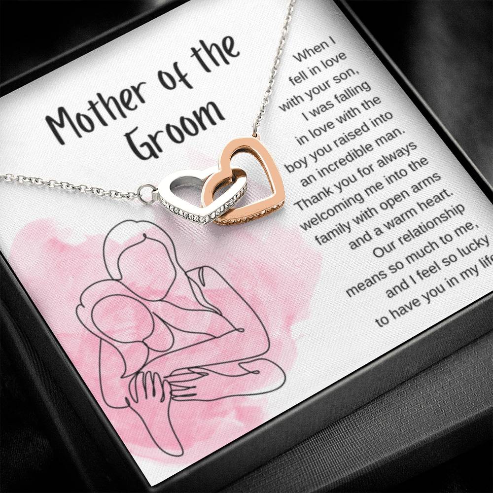 Mother of the Groom Present - Our relationship means so much to me - Interlocking Hearts Necklace - Personalize Memories