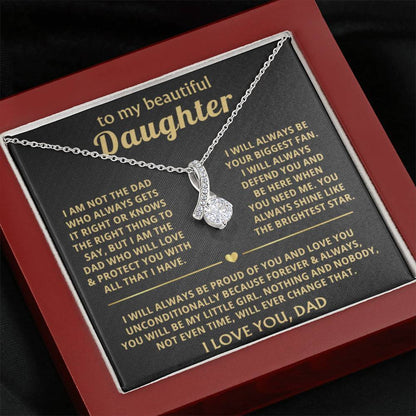 To My Daughter Necklace - Sentimental Surprise Gift from Dad - Alluring Beauty Necklace - Personalize Memories