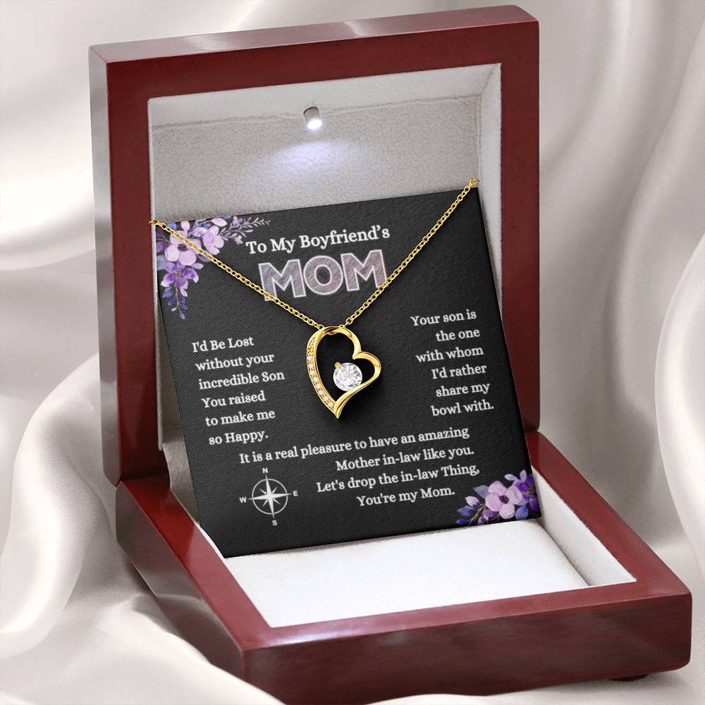 To My Boyfriend's Mom - I'd Be Lost Without Your Incredible Son - Forever Love Necklace - Sentimental Gift for MIL - Personalize Memories