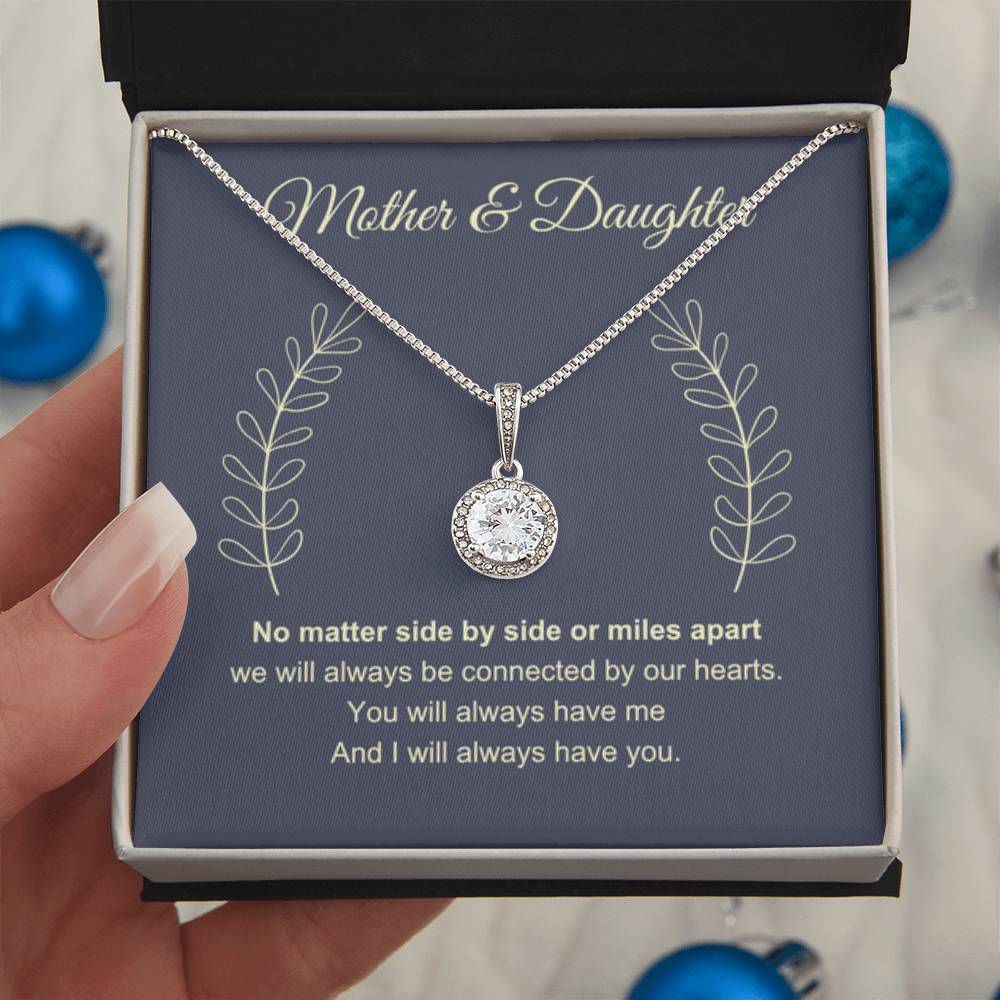 Mother & Daughter - Connected By Hearts - Eternal Hope Necklace - Personalize Memories