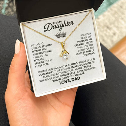 To My Daughter Necklace – Daughter Milestone Gift from Dad – Alluring Beauty Necklace - Personalize Memories