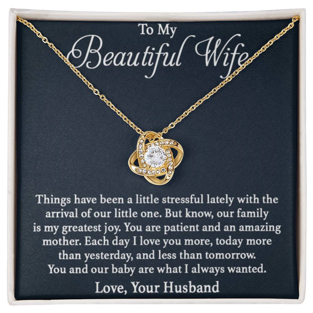 Wife Gift from Husband - Meaningful Jewelry for Valentine’s Day & Special Occasions - Love Knot Necklace - Personalize Memories