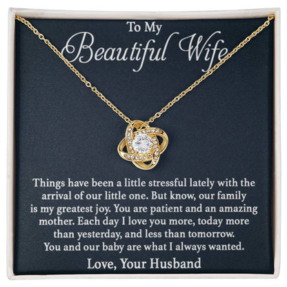 Wife Gift from Husband - Meaningful Jewelry for Valentine’s Day & Special Occasions - Love Knot Necklace - Personalize Memories