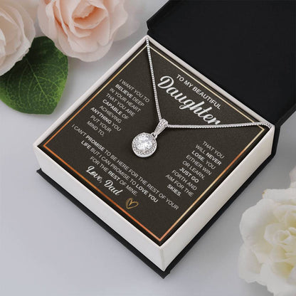 To My Daughter Necklace - Emotional Jewelry from Dad to Celebrate Love Every Day & Always - Eternal Hope Necklace - Personalize Memories