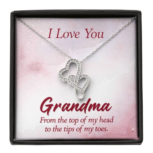 I Love You Grandma Gift from Grandkids Grandma - Heart-to-heart Pendant Necklace - Personalize Memories