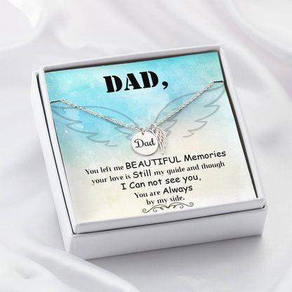 Angel Wing Dad Necklace Gift from Heaven - Remembrance Necklace for Dad - Loss of Dad Gift
