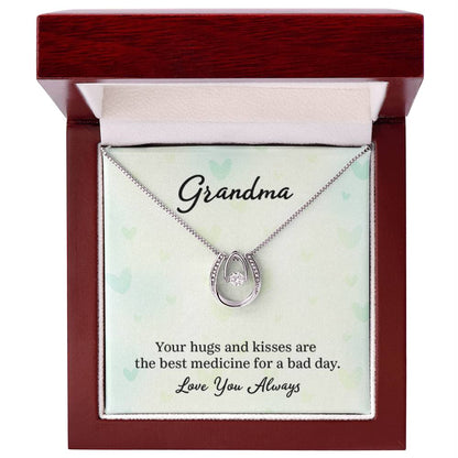 Gift for Grandma - Your Hugs and Kisses Grandma - Lucky In Love PARTNER - Personalize Memories