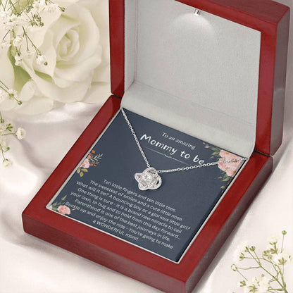 Heartfelt Gift for Mommy To Be - Love Knot Necklace - Personalize Memories