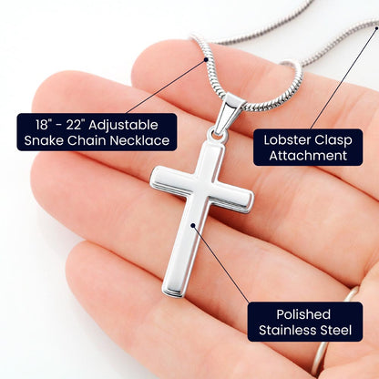 To My Son - Gift for Son from Mom - I will always love you - Artisan Cross Necklace - Personalize Memories